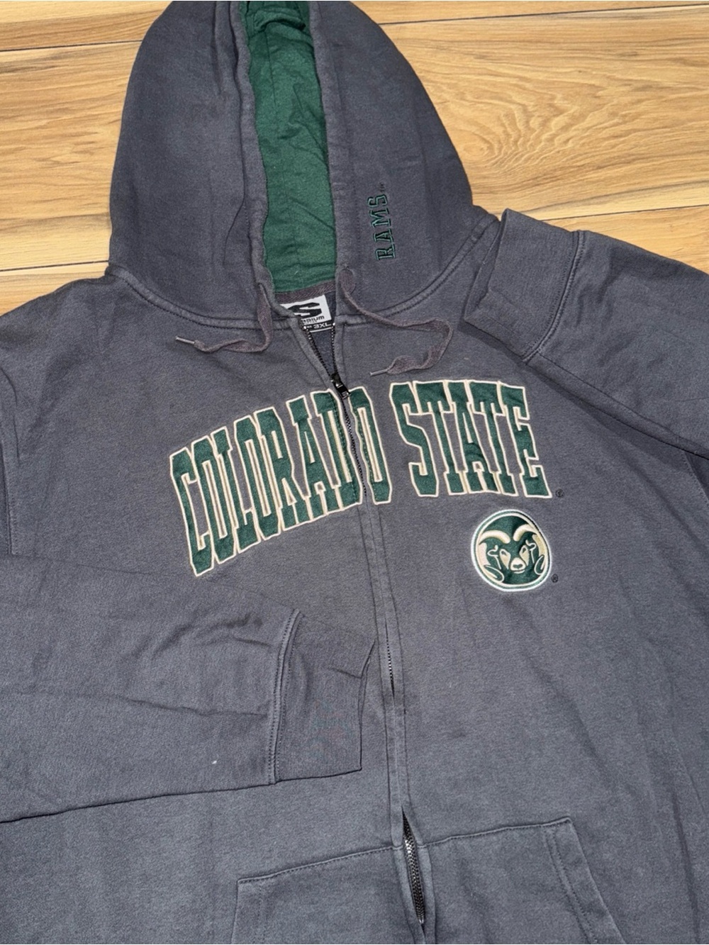 Colorado State University Rams Hoodie Sweatshirt Gray sz. 3 XL Stadium Athletics
